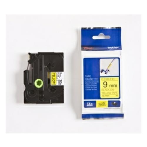 Brother Beschriftungsband TZEFX621 schwarz auf gelb, 9mm, flexibel laminiert