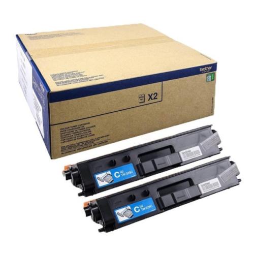 Brother Toner TN329CTWIN Cyan (Doppelpack, hohe Kapazität)