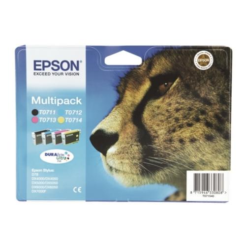 Epson Tintenpatrone C13T07154012, T0715 schwarz / Cyan / magenta / gelb (Multipack)